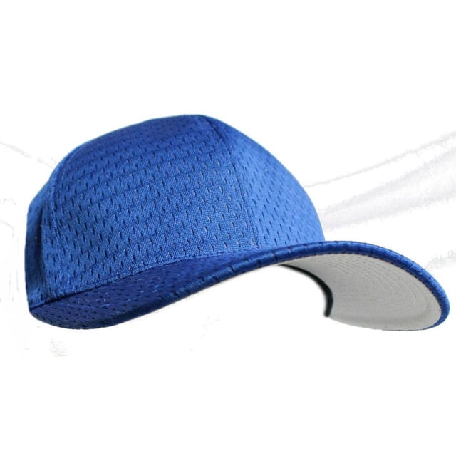 Graddige Casquette Bleu Royal à Ajustement Flexible Montrée sous un angle Latéral, avec Tissu en Maille Bleu Royal Respirant et Bord Courbé, Conçue comme une Casquette style baseball à Ajustement Flexible Convenant aux sports et aux Activités de Plein Air.