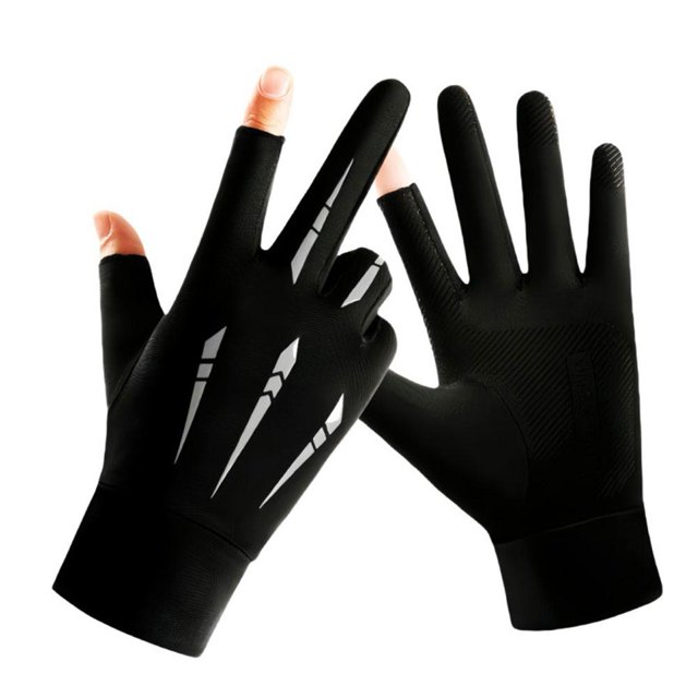 Gants de Pêche d'Été pour Hommes en Soie Glacée Antidérapants Protection Solaire Cyclings A5U9