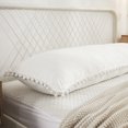 thumbnail image 4 of Move Over White Body Pillow Cover 20x54 inches Boho Chic Pom Poms Fringe Pattern Body Pillowcase 100% Washed Microfiber, 4 of 8