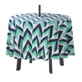 thumbnail image 1 of Vargottam Indoor/OutdoorRoundTablecloth 58 InchTablecloth with Umbrella Hole & Zip- Waterproof TableCloth TableCovers for Backyard Table -Navy Blue, Aquamarine, 1 of 7