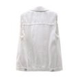 thumbnail image 2 of Denim Vest for Women Plus Size Casual Button Down Solid Color Ripped Crop Jacket Vest Waistcoat Streetwear, 2 of 6