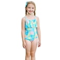 thumbnail image 1 of Big Girls One Piece Swimsuits Summer Sleeveless Printing Beach Ruffles Swimwear Size 9-10T, 1 of 9