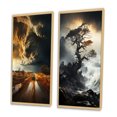 thumbnail image 3 of Designart "Storm Raging SPIRAL I" Storms Framed Wall Art Set Of 2 - Grey Landscapes Gallery Wall Frame Set For Home Decor, 3 of 6