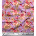 thumbnail image 1 of Soimoi Rayon Fabric Check,Leaves & Rose Floral Print Fabric by Yard 42 Inch Wide, 1 of 3