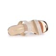 thumbnail image 4 of BLISSFUL STEP Women's Rhinestone Square Toe Chunky Block Heel Slides Sandals, 4 of 7