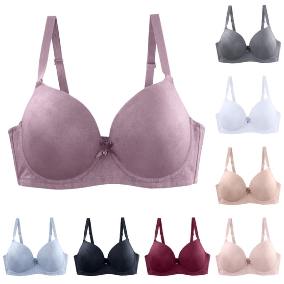 Women Lace Front Button Shaping Cup Adjustable Shoulder Strap Large Size Underwire Bra
