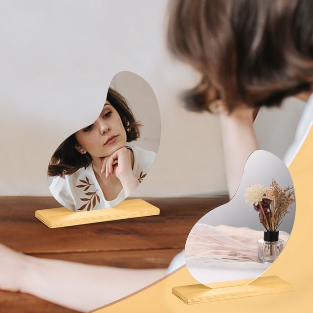 KITTEHIGM Fashion Irregular Acrylic Mirror Desktop Desktop Makeup Mirror On Sale Or #72