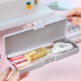 thumbnail image 4 of B Pencil Case Frosted Plastic Fruit Pattern Storage organizer With Large Capacity for Students School Supplies Multifunctional Small Storage Box 7.68 X 2.52 X 0.40 Inches, 4 of 6