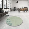 thumbnail image 3 of Ahgly Company Tapis d'Intérieur Carrés Abstraits Verts Abstraits pour Aire, 4 Pieds Carré, 3 of 6