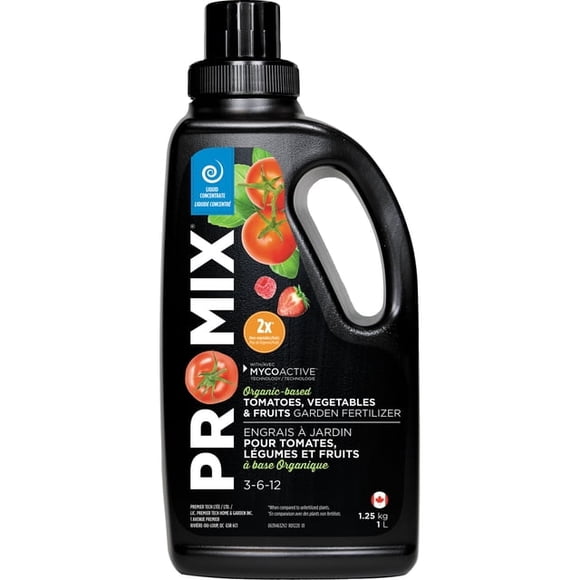 PRO-MIX Organic-Based Garden Fertilizer for Tomatoes Vegetables and Fruits 3-6-12 1L