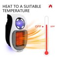 thumbnail image 4 of 500W Low Wattage Mini Space Heater with Remote Control (Batteries Not Included) - US Plug, 1-12H Timer, 2 Speeds, Digital Thermostat (60-90°F), Overheat Protection, Quiet Fast Heating for Bedroom, 4 of 6