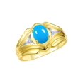thumbnail image 3 of RYLOS Men's Rings 14K Yellow Gold Rings Classic Designer Style 9X7MM Oval Gemstone &  Diamond Ring Turquoise December Birthstone Rings For Men Size 10, 3 of 7
