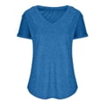 thumbnail image 4 of Timegard Tops for Women V Neck Short Sleeve Button Comfy Summer Casual Loose Tops Tee Solid Color, 4 of 6