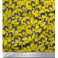 thumbnail image 1 of Soimoi Yellow Poly Georgette Fabric Cat Animal Printed Craft Fabric by the Yard 52 Inch Wide, 1 of 3