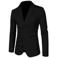 thumbnail image 1 of INSPIRE CHIC Men's Notched Lapel Long Sleeve Knit Blazer with Pockets, 1 of 8