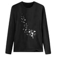 thumbnail image 4 of T-shirt Blouse à Manches Longues Décontracté Ample à Col Rond Imprimé pour Femmes, 4 of 5