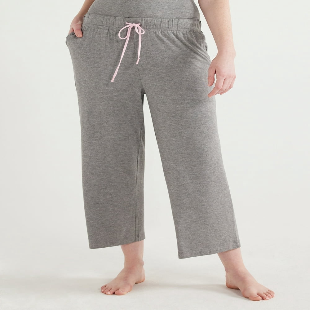 JUNWELL Women‘s Knit Cropped Sleep Pants Sizes S to 3X