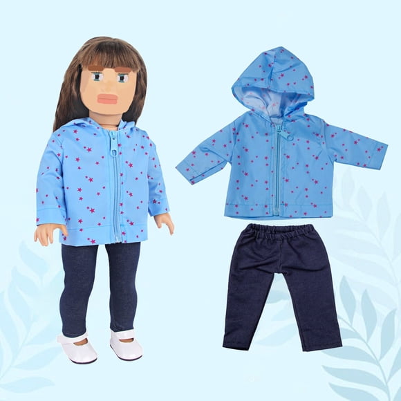 ZZkhGO 18 Inch Doll Clothes Set, Raincoat Sunscreen Suit Doll Accessories, Cute Girl Doll Clothing Gift for Children
