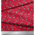 thumbnail image 3 of Soimoi Poly Georgette Fabric Leaves & Floral Block Print Fabric by Yard 52 Inch Wide, 3 of 3