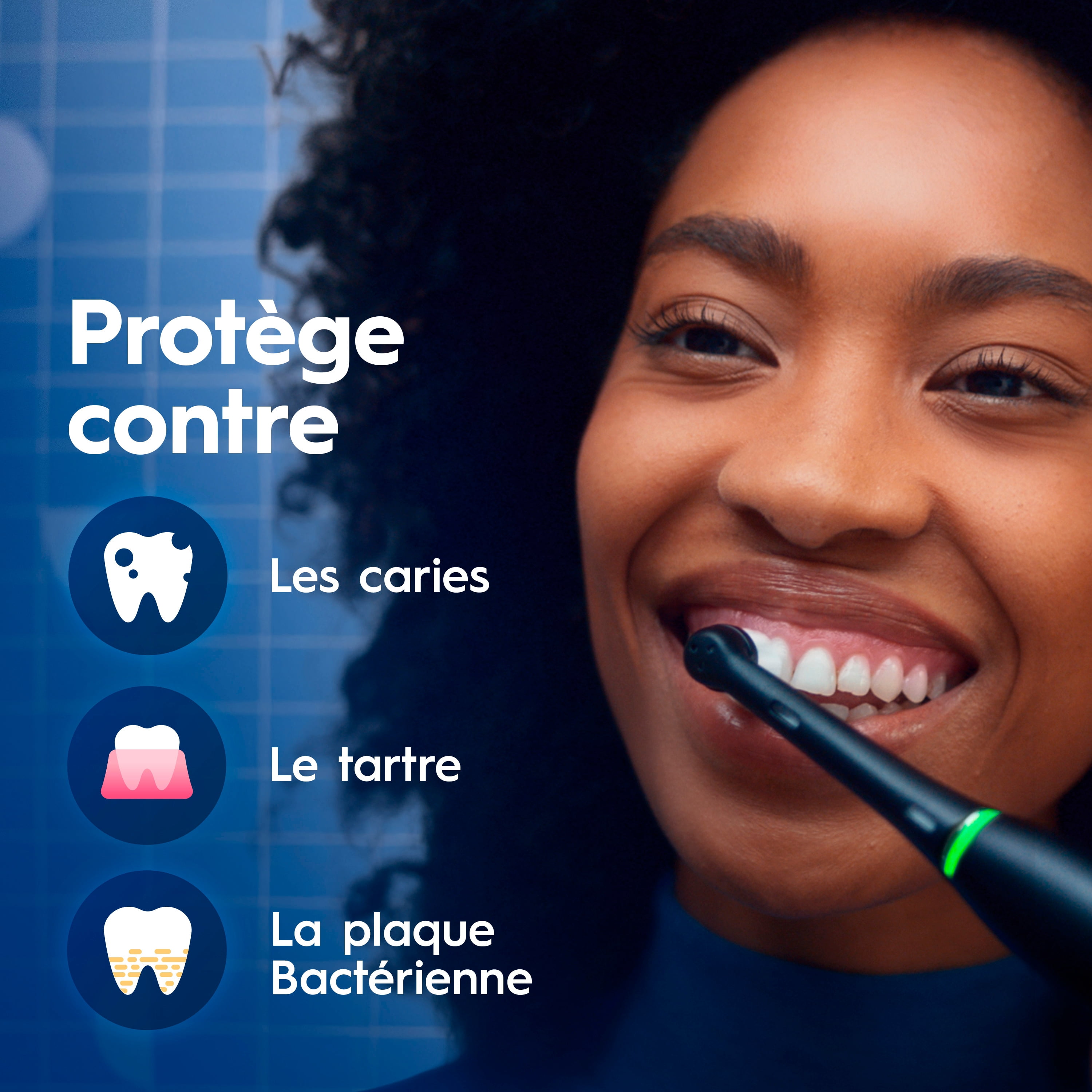 Brosse à dents électrique rechargeable Oral-B, iO4 Propreté et gencives, 4 modes de nettoyage, détecteur de pression visuel pour protéger les gencives, 2 brossettes, étui de voyage, rose