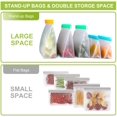 thumbnail image 2 of Reusable Storage Bags 5 Pack, Stand Up Leakproof Reusable Gallon Bags - Food Grade Reusable Freezer Bags Eco friendly Food Storage Bags for Sandwich Snacks Lunch Meat Fruit Cereal, 2 of 7