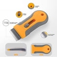 thumbnail image 3 of Kitchen Cleaning Non-Scratch Oven Glass And Cooktop Cleaning Tool Multi-Purpose For Ceramic Glass And Painted Surfaces Retractable Yellow Scraper With 10 Replacement Heads, 3 of 6