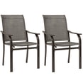 thumbnail image 1 of Outsunny Patio Chairs Set of 2 with Armrest and High Backrest, Brown, 1 of 10