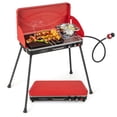 thumbnail image 1 of Costway Gril au Propane 2-en-1 Cuisinière à Gaz de Camping à 2 Brûleurs Portable avec Pied Amovible Rouge, 1 of 10