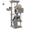 thumbnail image 1 of PAWZ Road 56.3" Large Cat Tree Indoor Multi-Level Cat Tower with Super Large Top Perch Light Gray, 1 of 8