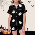 thumbnail image 2 of 2025 Tenue de Loisirs pour Enfants Imprimée Costume Garçon Col à Boutons Robe à Manches Courtes Pyjama Haut Short Pyjama, 2 of 5