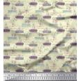 thumbnail image 1 of Soimoi Yellow Poly Georgette Fabric Floral & Leaves Printed Fabric 1 Yard 52 Inch Wide, 1 of 3