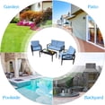 thumbnail image 4 of Costway 4PCS Patio Furniture Set Aluminum Frame Cushioned Sofa Chair Coffee Table Blue, 4 of 9