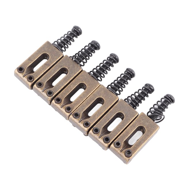 6 Pcs Selle de Rouleau pour Guitare Électrique, Selles de Rouleau de Pont Tremolo Réglables Ponts du Système Tremolo Pièces de Rechange Bronze