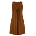 thumbnail image 4 of Ovzne Robes Grande Taille pour Femmes aux Formes Robe d'Été Femmes Chemise de Nuit avec Poches Chemises de Sommeil Sans Manches Tenue de Nuit Chemise de Nuit à Plis devant Col Rond Nuisette Robe Grande Taille Liquidation, 4 of 7