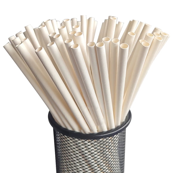 Fankiway Disposable Degradable Paper Straws Juice Drink Straws Party Dessert Decoration