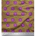 thumbnail image 1 of Soimoi Polyester Crepe Fabric Leaves & Floral Artistic Printed Fabric 1 Yard 52 Inch Wide, 1 of 1
