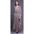 thumbnail image 2 of Bimba Robe Longue Caftan Maxi à Fleurs, Sortie de Plage, Maillot de Bain, Couvre-Maillot, Kaftan pour Femmes-P-L, 2 of 5