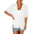 thumbnail image 2 of Jsaierl Cardigans Légers pour Femmes Été Décontracté Manches Courtes Hauts Plage Vacances Chemises Douces Confortables Amples, 2 of 6