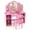 Pink, variant on Gymax Kids Vanity 2 in 1 Princess Makeup Desk & Chair Set Safe Tri-fold Mirror White