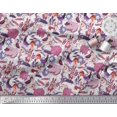 thumbnail image 2 of Soimoi Modal Satin Fabric Floral,Bird & Animal Cartoon Printed Craft Fabric by The Yard 42 Inch Wide, 2 of 3