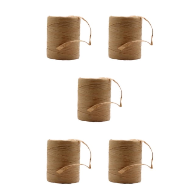 Decodeary Fil de Raphia Robuste et Durable pour Bricolage Belles Couleurs Fibre Ruban en Papier Naturel Kaki 5Set