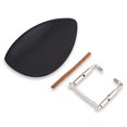 thumbnail image 1 of Ebony Wood Chin Rest with Softwood Strip and Bracket for 4 4 Size Violin Music Instrument Accessory, 1 of 8