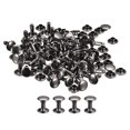 thumbnail image 1 of Unique Bargains 100 Ensembles de Rivets en Cuir Rivets à Double Calotte 8 mm Hauteur 10 mm Clous Métalliques Rivet, Noir Canon, 1 of 5
