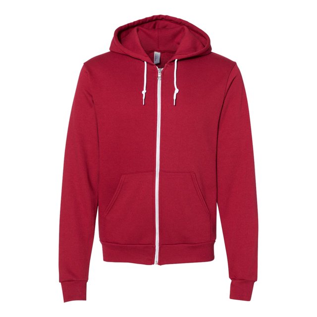 American Apparel Flex Fleece Unisex Full-Zip Hoodie, 2XL, Cranberry