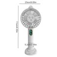 thumbnail image 5 of Personal Cooling Companion for On-the-Go 3-Speed misting fan, 2000mAh Portable Hand Fan with Stand, White, 5 of 5