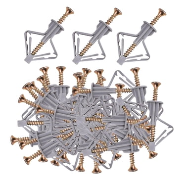 jifeng Hollow-Wall Anchor Assortment Expansion Drywall Anchor Kit Self Drilling Wall 50 Anchors 50 Screws for Nylon Plastic Hollow Board Curtains Frames 2