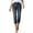 Black, variant on High Waisted Denim Pants for Women, Solid Color Elastic Straight Leg Capri with Pockets, Summer Casual Trousers