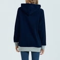 thumbnail image 5 of Penkiiy Chandails à Capuchon pour Femmes Mode Femmes Décontracté Fermeture Éclair Col Roulé Manches Longues Blouse Pull Tops Bleu Foncé Vêtements Y2K, 5 of 5