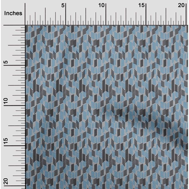 oneOone Cotton Poplin Fabric Parallelogram Geometric Print Fabric BTY 56 Inch Wide