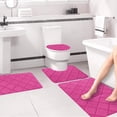 thumbnail image 4 of Rbaofujie Bedroom Rugs Memory Foam Bath Mat 4 Set Bathroom Rugs for 4 Pcs Toilet Mats Universal Soft Comfortable Water Absorption Non-Slip Thick Machine Washable Easier To Dry Dark Rugs for Bathroom, 4 of 7